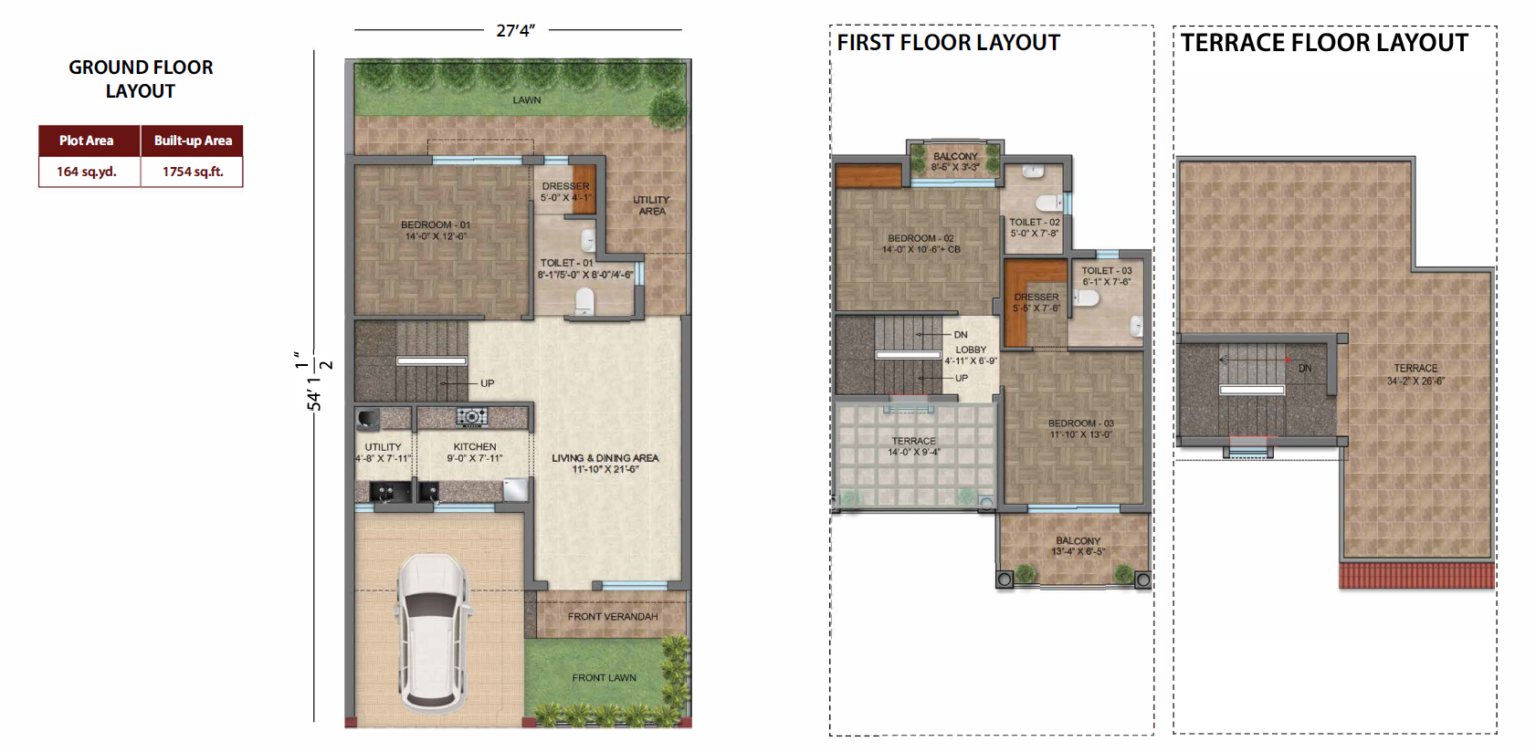 Floor 164 sq yd plan