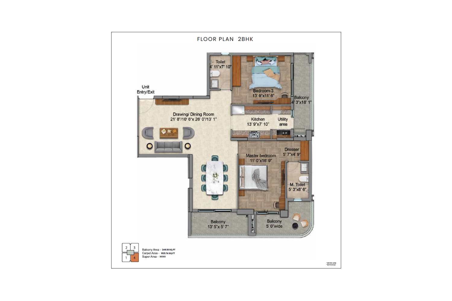 Emperium Supreme 2BHK Floor Plan