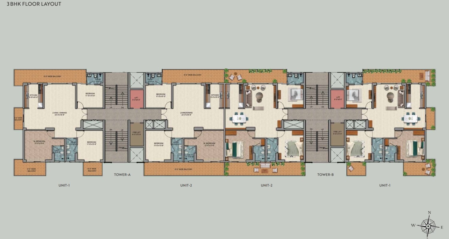 Emperium Titan 3BHK Floor Layout