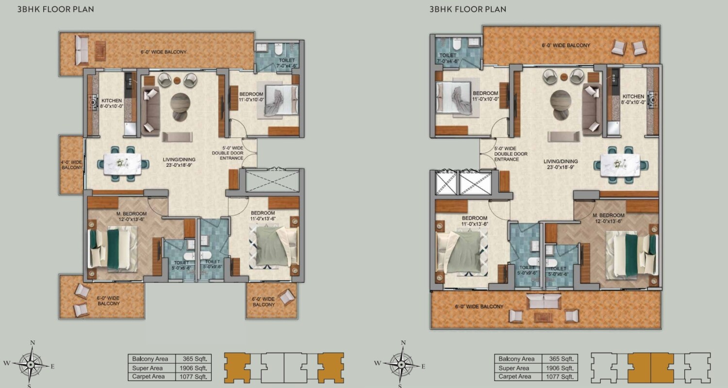 Emperium Titan - 3BHK Floor Plan